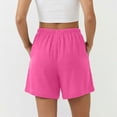 thumbnail image 4 of WAYUTE Womens Shorts Casual High Waist Loose Thin Breathable Solid Color Summer Shorts with Drawstring and Pockets Beach Outdoor,Hot Pink,2XL, 4 of 7