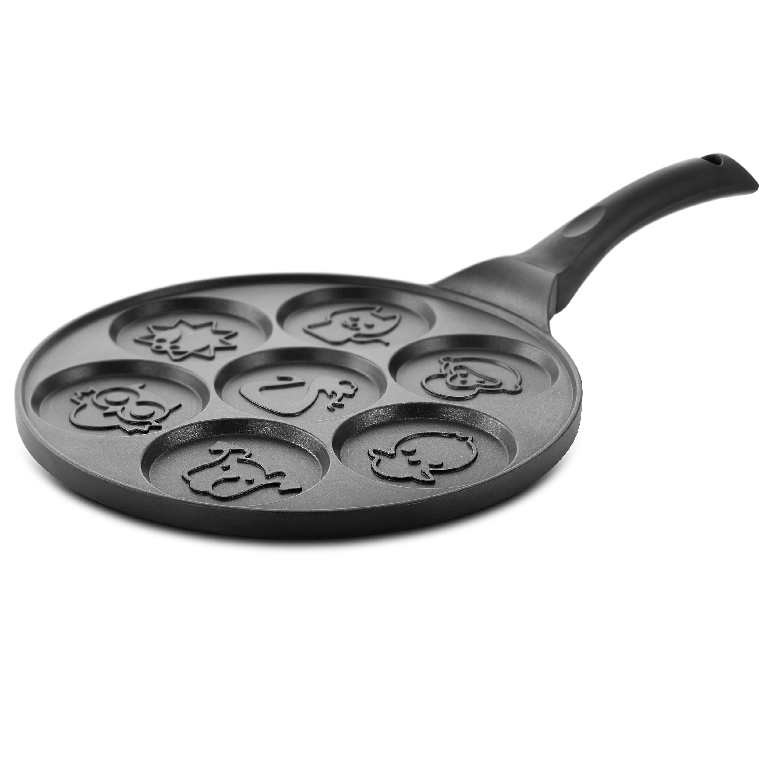 KRETAELY Nonstick Pancake Pan Pancake Griddle with 7-Hole Design Mini Pancake Maker with PFOA Free Coating-Black