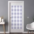 thumbnail image 3 of Non-Adhesive Static Cling Window Tint, Purple White Buffalo Check Window Privacy Film Frosted, Farmhouse Plaid Modern Geometric Insulated Windows Frosted Films for Living room, 35.4 x 78.7 Inches, 3 of 9