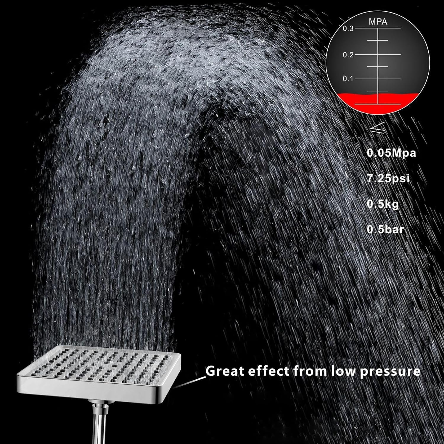 High Pressure Rain Shower Head with Handheld Spray Combo, Hand Held Filter Showerhead with Self-adhesive Holder and Hose (Luxury Chrome)