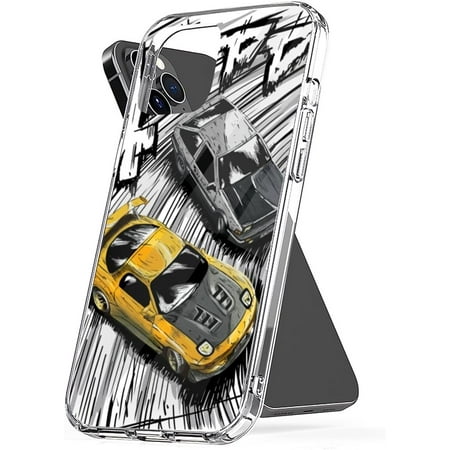 Phone Case Initial TPU D Shockproof Style Accessories Artwork Cover Rx7 Protect Vs Ae86 Transparent Compatible with iPhone 11 6.1-Inch