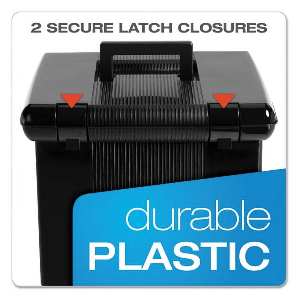 "Portable File Boxes, Letter Files, 13.88"" X 14"" X 11.13"", Black | Bundle of 5 Each"
