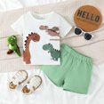 thumbnail image 2 of 12 Months Infant Baby Boys Clothes Baby Boys Outfits 12-18 Months Boys Short Sleeve Dinosaur Print Top Shorts 2PCS Set Green, 2 of 9