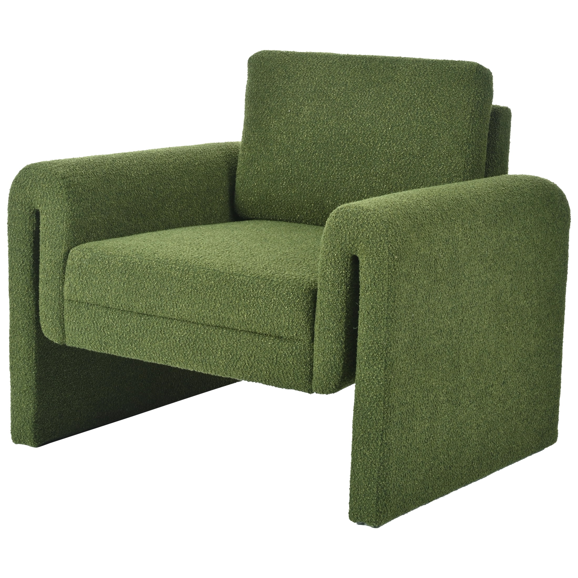 Christopher Knight Home Modern Bouclé Upholstered Accent Chair, Sculptural Armchair, Green