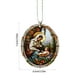 thumbnail image 3 of Fiudx Ofertas relámpago del día, solo en línea 5 piezas de decoración de acrílico ovalada con estampado de Nuestra Señora para coche, decoración navideña colgante, decoración festiva, 3 of 6
