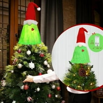 Green Gnome Christmas Tree Topper Plush Xmas Elf Tree Topper Decoration for Christmas Tree Holiday Home Decor