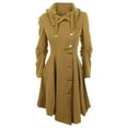thumbnail image 4 of Long Trench Pea Coat for Women Wool Winter Trench Coat Goth Lapel Peacoat Color: Khaki Size: L, 4 of 4
