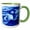 Green/White, variant on 3drose, Old Photo of Little Blue Mermaid, 11oz Magic Transforming Mug