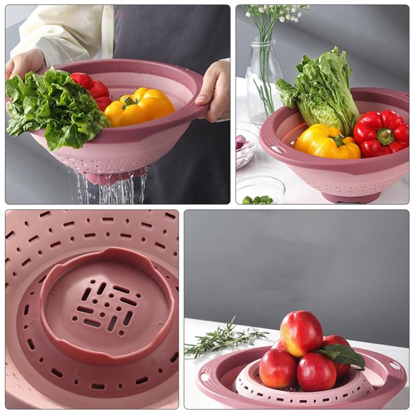 OUNONA 1Ud Plástico Rosa Para Colar Y Verduras En Cocina Eficiente