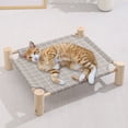thumbnail image 5 of Cat Bed And Cat Hammock Bed, Small Dog Wooden Elevated Cat Bed, Breathable Outdoor Cat Bed For All Seasons, Elevated Pet Sleeping For Indoor, Cat Cots Furniture Pet Bed Bunny Bed, 5 of 5