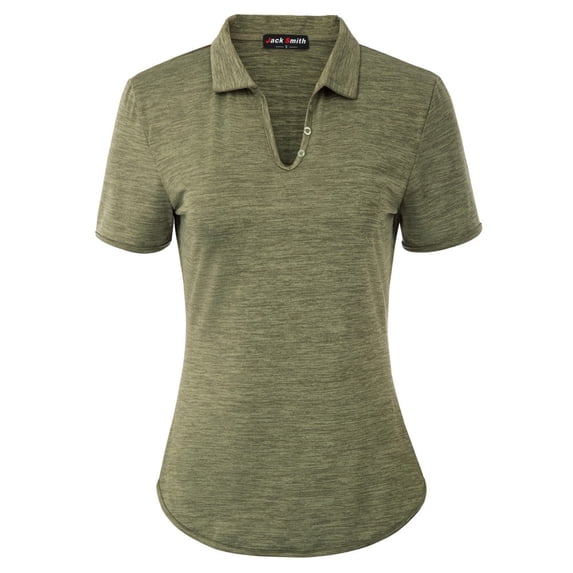 Jack Smith Women's Basic Short Sleeve Golf Slim Fit Sports Moisture-Wicking Polo Shirt T-Shirt Athletic Tops(S-3XL)