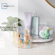 Mainstays Clear Lazy Susan Turntable Set with 3 Removable Bins for Organized Storage