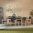 thumbnail image 2 of DecMode 79" x 30" Dark Gray Wood Outdoor Dining Table with Wood Legs, 1-Piece, 2 of 9