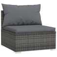 thumbnail image 5 of vidaXL 9 Piece Patio Lounge Set with Cushions Poly Rattan Gray, 5 of 8