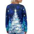 thumbnail image 4 of Women's Fashion Long Sleeve Christmas Snowman Snowflake Print Jacket Cardigan for Holiday Party and Casual Daily Wear,Royal Blue,2XL, 4 of 4