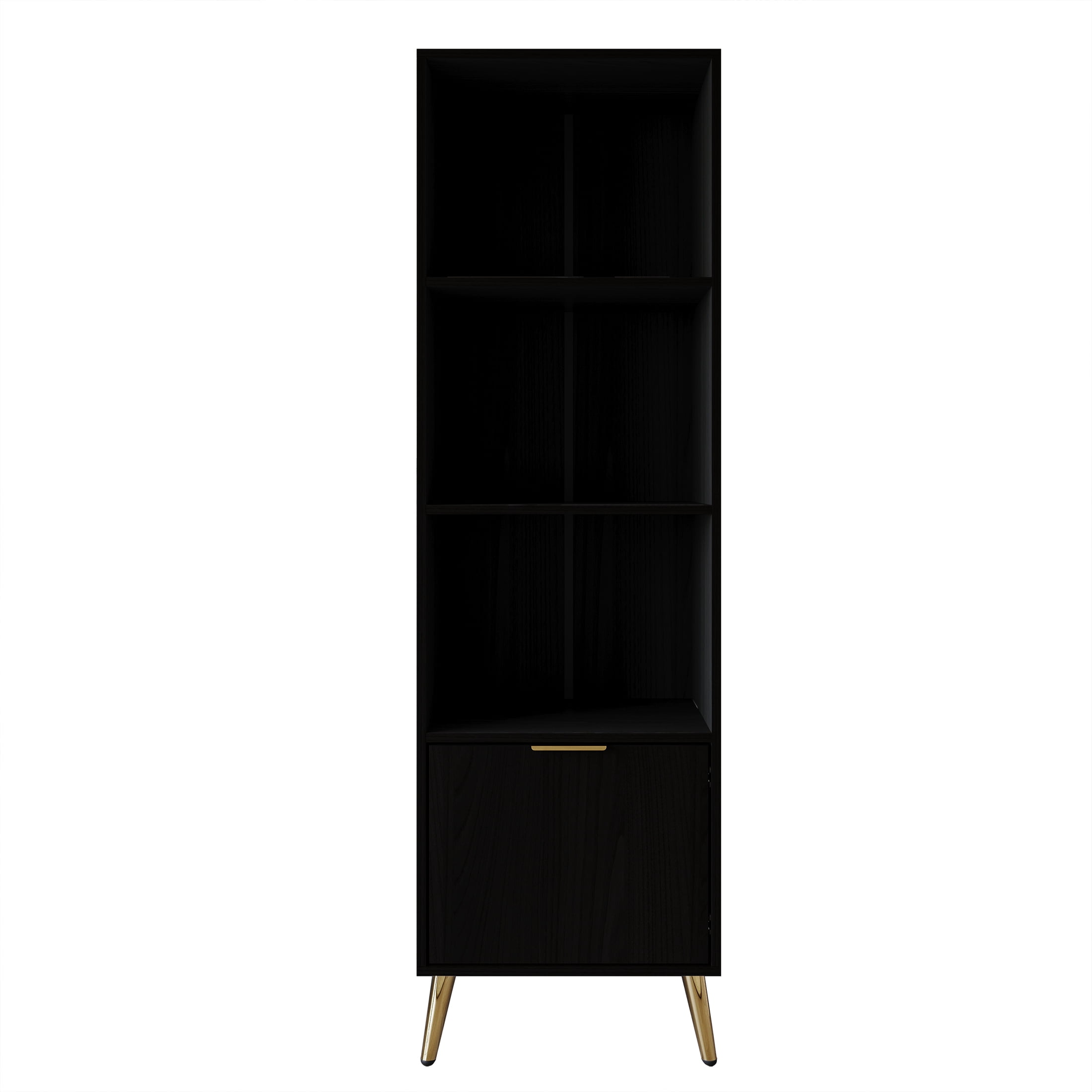 Castle Place Contemporary 4 Shelf Bookcase, Black
