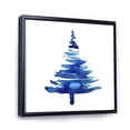 thumbnail image 2 of Designart Blue Winter Christmas Tree Ii Traditional Floating Frame Wall Art, 2 of 4