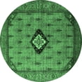 thumbnail image 1 of Ahgly Company Indoor Round Oriental Emerald Green Industrial Area Rugs, 8' Round, 1 of 4