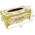thumbnail image 2 of Rectangular tissue box holder for car kitchen table bedroom bar napkin box cover golden silver, 2 of 4