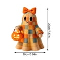 thumbnail image 3 of THOPBPRK Halloween Patchwork LED Light Decor, 7.8Inch Cute Bowtie Ghost Ornament for Couples, Battery-Operated Festive Tabletop Lamp for Halloween Home Living Room Decor,1Pack A, 3 of 7