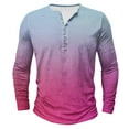 thumbnail image 2 of Long Sleeve T Shirts for Men Big & Tall S-5X Plus Size Tshirts Shirt Mens Casual Gradient Printed Pullover Breathable Going-Out Workout Tees Tops, 2 of 4