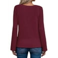 thumbnail image 3 of Fantaslook Textured Tops for Women Crew Neck Long Sleeve Shirts Fall Blouses Casual Basic Tee, 3 of 8
