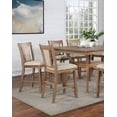 thumbnail image 5 of Contemporary Beautiful Counter Height Chairs Dining Room Kitchen Set of 4 Chairs Natural Tone & Beige Solidwood Fabric Chairs, 5 of 5