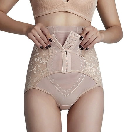 Celivon Seamless Shaping Tummy Control Panties Thong Shapewear For Women High Waisted Butt Lifting Lace Button Underwear Under Dress Shapewear Shorts