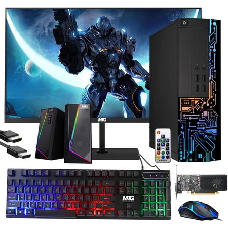 Pre-Owned Gaming PC Desktop  Intel Core i7  TechMagnet Siwa 3  GT 1030 4GB DDR4  16GB RAM  480GB SSD  New MTG 22 Inch Monitor  RGB Keyboard Mouse and Speaker  WiFi  Windows 10 Pro (Refurbished)