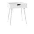 thumbnail image 3 of White Color Hardwood End Table Night Stand with Drawer, 3 of 4
