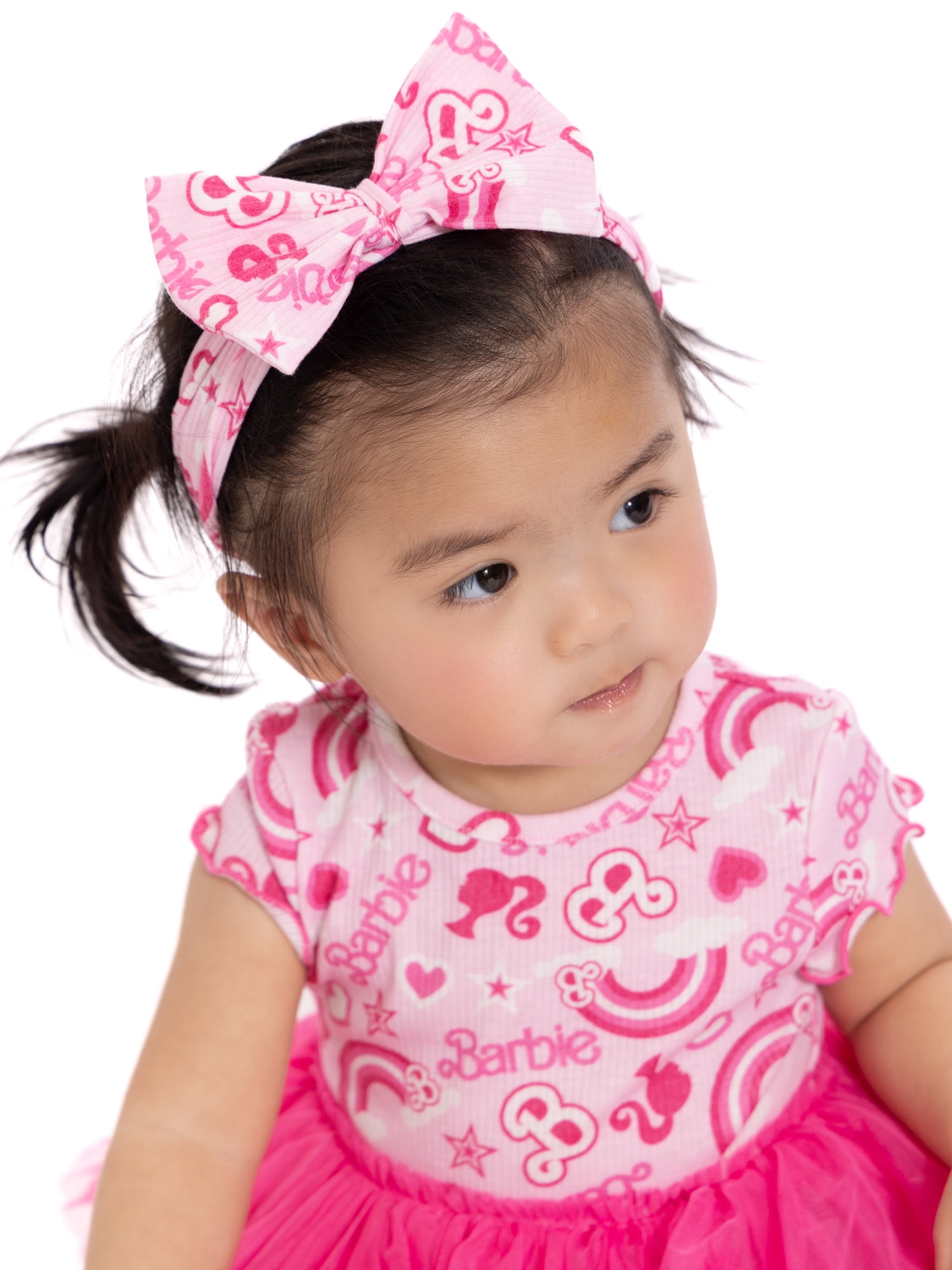 Barbie Baby Girls Tutu Dress Bodysuit with Matching Headband, 2-Piece, Sizes 0/3M-24M