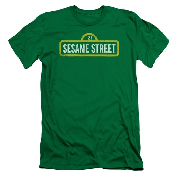 Sesame Street Rough Logo S/S Adult 30/1 T-Shirt Kelly Green