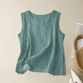 thumbnail image 4 of Womens Linen Crop Tank Tops Cute Summer Sleeveless Cropped Linen Tops, 4 of 4