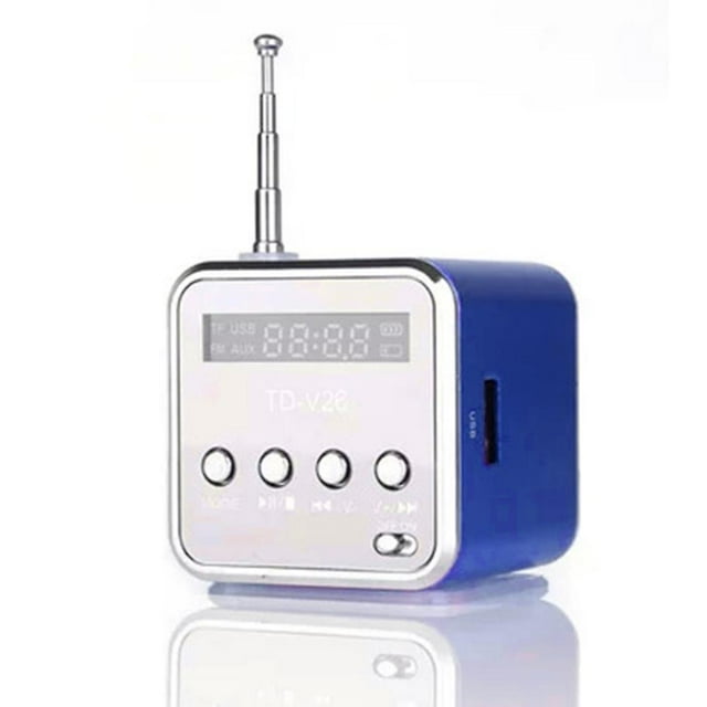 Portable TD V26 Digital Radio Speaker Mini FM Radio Receiver with LCD Stereo Speaker Support Micro Memory Card