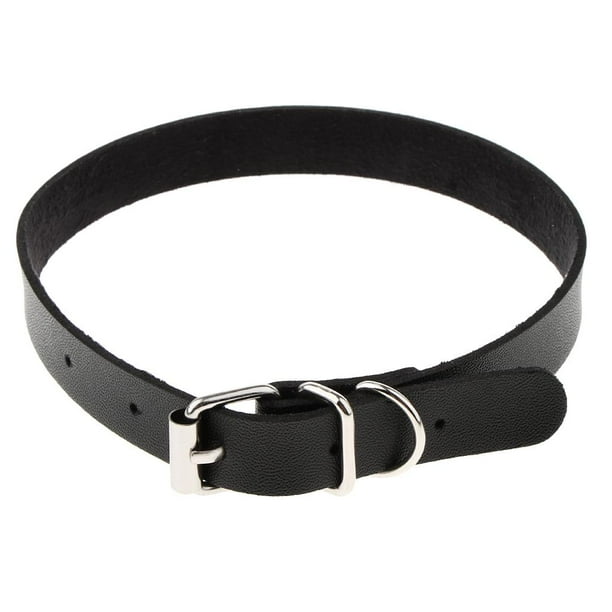 Collar de cuero gótico para mujer jinwen gargantilla de cinturón con hebilla Collar de pulsera Punk sólido Negro