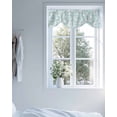 thumbnail image 4 of Pastoral Flower Tie Up Valances Curtain, Adjustable Kitchen White Flowers Green Leaf Blue Background Valances for Windows Decor, Rod Pocket Short Curtains Set for Bedroom/Bathroom, 54"x18", 4 of 8
