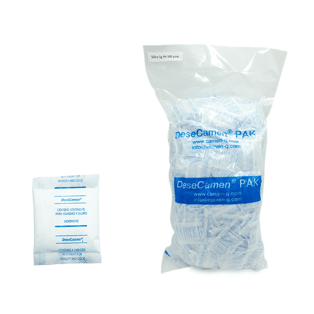 Gel de Sílice 5g 250pz Silica Gel Para Humedad DeseCamen SOBRES 5G