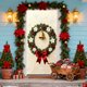 thumbnail image 1 of Cortina de puerta de Navidad - Decoración navideña estilo bordado de 35" x 72" para puerta principal, pared y fiesta, 1 of 6