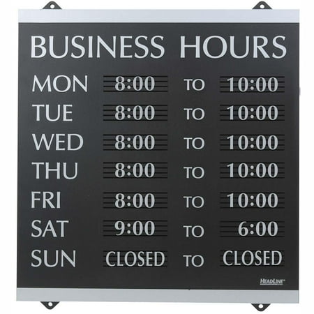 U.S. Stamp Sign Century Series Business Hours Sign, 14in.H x 13in.W