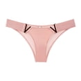 thumbnail image 1 of Aayomet String Underwear for Women Briefs Solid Color Ice Silk Low Waist Briefs (D, M), 1 of 4
