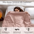 thumbnail image 2 of THXSILK Silk Comforter Duvet Quilt, 100% Tussah Silk Filling, 63% Cotton & 37% Polyester Outer Shell, Pink, King Size(102in x 91in), Silk Weight 5.29lb/2.4kg, 2 of 7