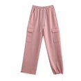 thumbnail image 5 of Kmdttou Cargo Pants Women Baggy Plus Size Solid Color Fashion Casual Loose Broad Leg Full Length Pants, 5 of 8
