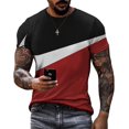thumbnail image 1 of "Xishao Camiseta Hombre Deslumbrantes Modelos De Diseño De Estilo Deportivo De Verano, Tops De Manga Corta Estampados con Costuras, Camiseta Transpirable Informal Simple, Ropa para Hombres" Xishao ropa, 1 of 2