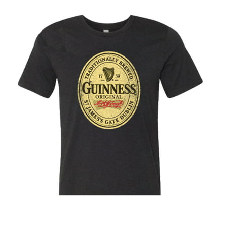 Brew City Beer Gear Guinness Pint Short Sleeve T-shirt-Heather (Top 10 Best Tequila Brands)