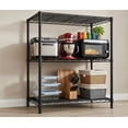 thumbnail image 2 of 3-Tier Heavy-Duty Black Wire Shelving Unit, Metal Storage Rack with 150 lb Capacity Per Shelf, 24" W x 14" D x 30" H, Versatile Organizer for Kitchen, Garage, Pantry and Laundry Room, 2 of 5