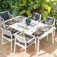 thumbnail image 2 of Groundhog Table Cloths for 3 Foot Rectangle Tables, Spring Floral Butterfly Botanical Patio Waterproof Elastic Fitted Tablecloths, Washable Rectangular Table Cover for Camping, 2 of 8