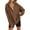 Brown, variant on PRETTYGARDEN Womens Fashion Oversized Long Sleeve Hoodie Button Down V Neck Sweatshirt Side Slit Casual Pullover Tops