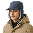 thumbnail image 5 of TOPTIE Winter Hats with Earflaps Trapper Hat Warm Hat Windproof Faux Fur Fully Lined-Black, 5 of 7
