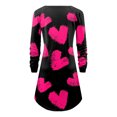 thumbnail image 5 of Pompotops Robe Mini Ample Confortable à Imprimé Cœur pour Femmes, Col Rond, Manches Longues, Épaules Dénudées, 5 of 5