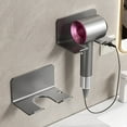 thumbnail image 2 of Opvise Adhesive Wall-Mounted Hair Dryer Holder with 5.2cm Bracket, No Drill Aluminum Alloy Storage Rack for Bathroom, Bedroom, Makeup Station Black, 2 of 8